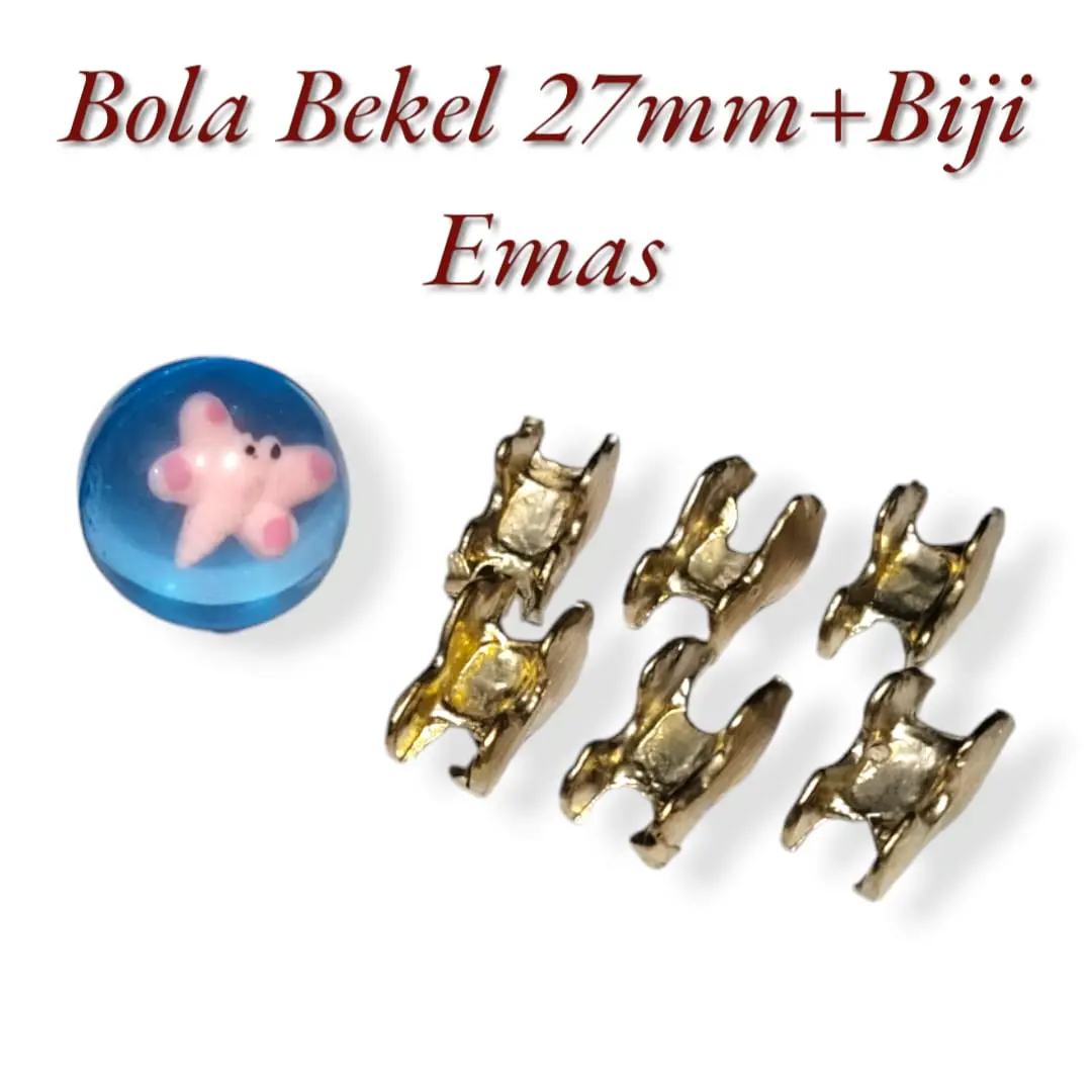 Mainan Bola Bekel 27MM 1 Set + 6 Pcs Biji Emas