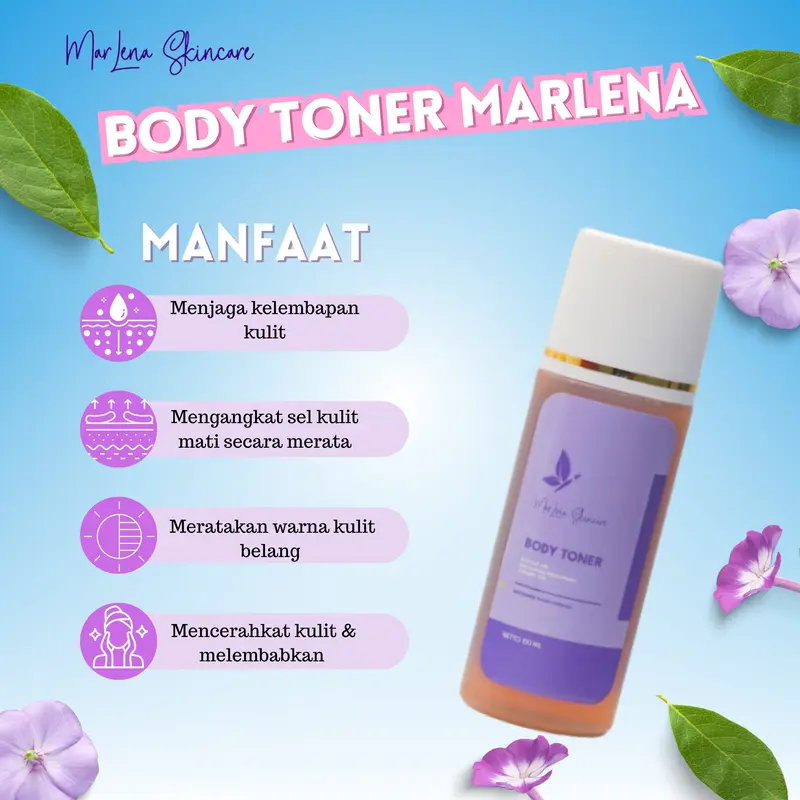 PAKET HEMAT 2PCS TONER BADAN MARLENA BPOM FREE KAPAS 3