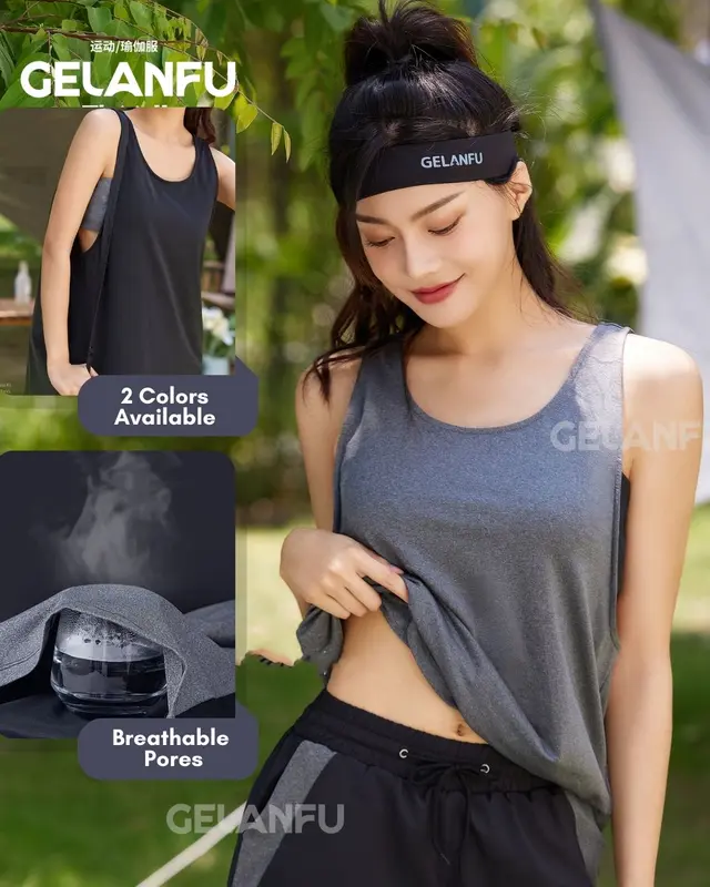 TANK TOP OLAHRAGA WANITA YOGA GYM FITNESS DANCE ZUMBA HITAM DRY FIT 0