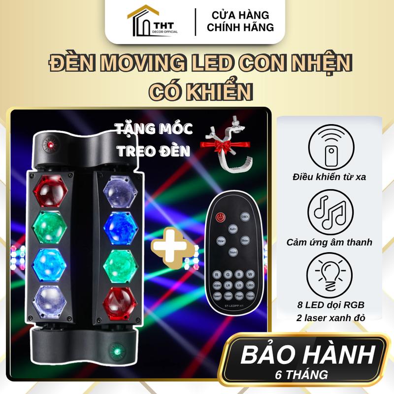  Đèn led sân khấu nhện SPIDER LIGHT THT DECOR thế hệ mới hiệu ứng RGB + Laser cho sân khấu vũ trường phòng bar đám cưới 