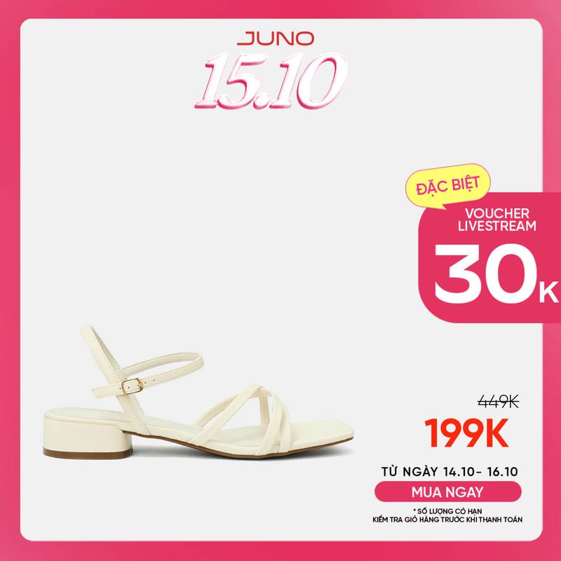 JUNO Giày Sandal Gót Thấp Quai Chéo - SD03074
