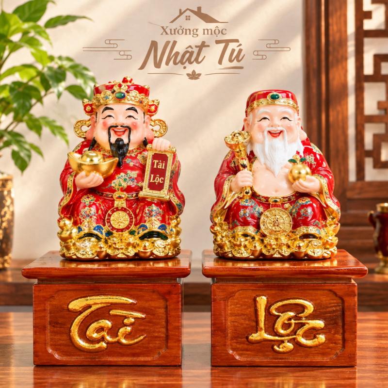 Đôn Kê Tượng Thần Tài Thổ Địa Gỗ Tự Nhiên Chữ Tài Lộc – Kệ Kê Tượng Thần Tài Thổ Địa Bàn Thờ