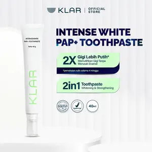 KLAR Intense White PAP+ Toothpaste Pasta Gigi Untuk Gigi Sensitif 2X Lebih Putih & Nafas Segar 40g
