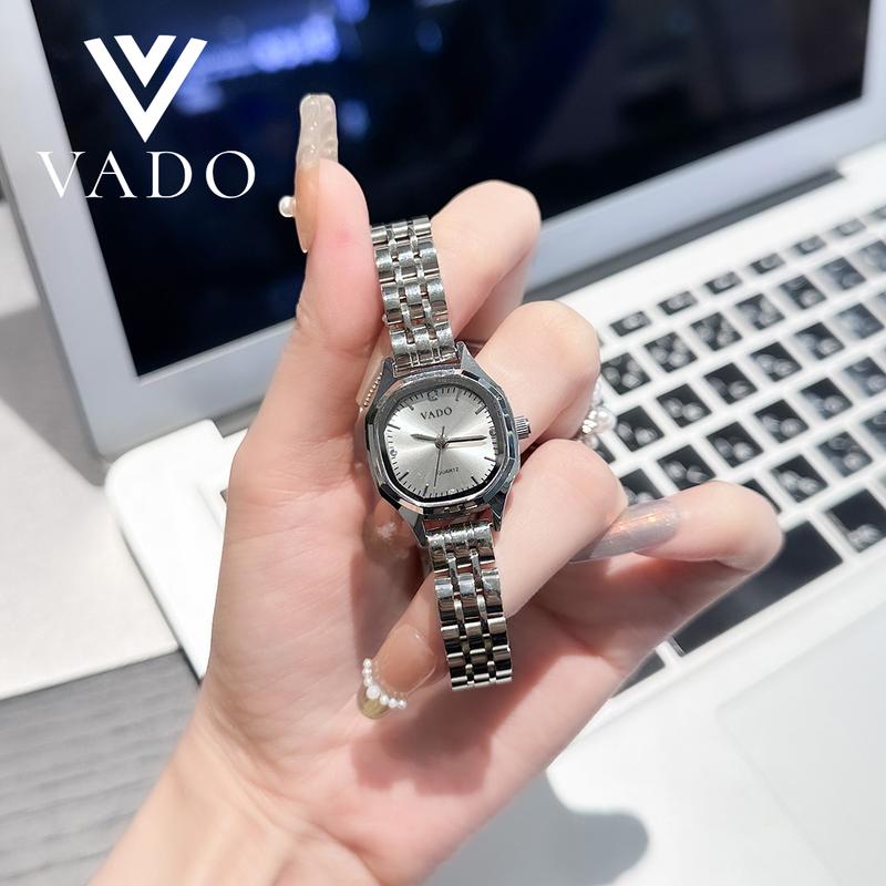 [LIVE 1- DHJ9763]  Đồng Hồ Nữ Sang Trọng Và Thanh Lịch, Mặt Vuông, Dây Kim Loại, Phong Cách - DHJ9763 VADO