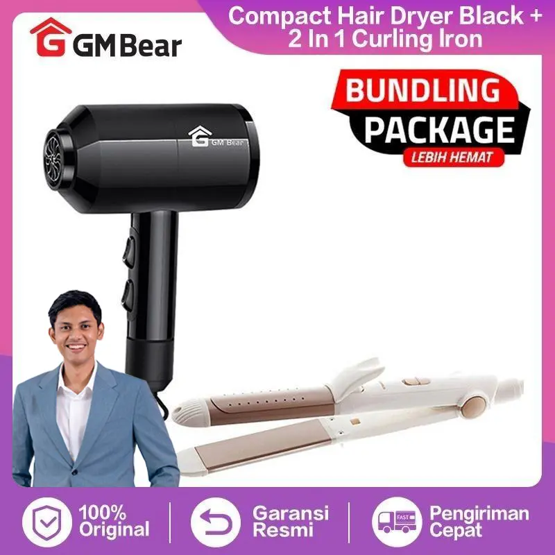 [Exclusive GM Bear x Ibnuwardani] Catokan Rambut 2in1 1173 + Hair Dryer Multifungsi 1140 0