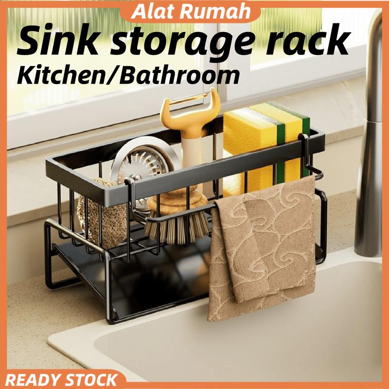 READY STOCK Punch-free Bekas Span Rak Sinki Dapur Sink Organizer ...