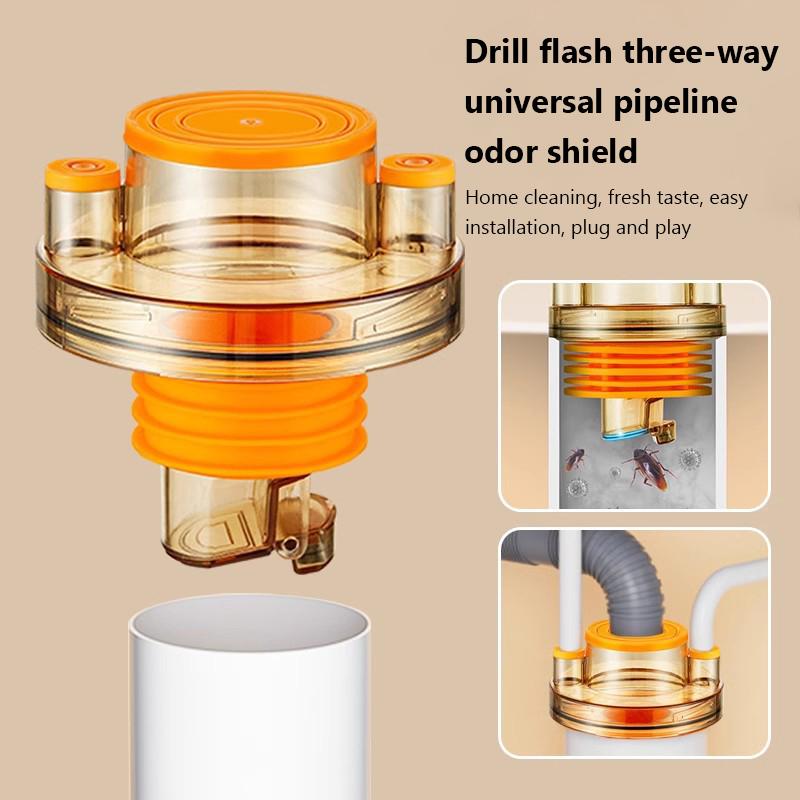 Universal kitchen deodorizing and insect-proof pipe, suitable for ...
