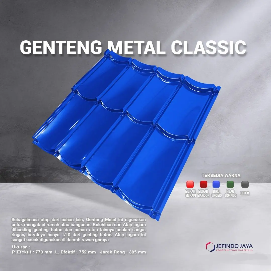 GENTENG METAL CLASSIC - GENTENG METAL 2 SUSUN *0.20TCT*