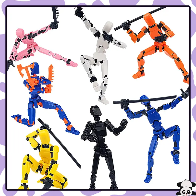 Dummy 13 Action Figure Dummy 3D Mainan Pergeseran Bentuk Bergerak Multi-Sendi Plastik Anak
