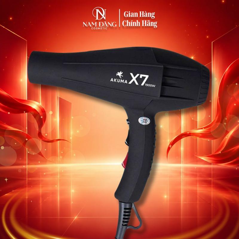 Máy Sấy Tóc AKUMA X7 Màu Đen Powerful Drying 1900W Máy Khỏe Dây Dài Nhiều Chế Độ Gió. Nữ Women