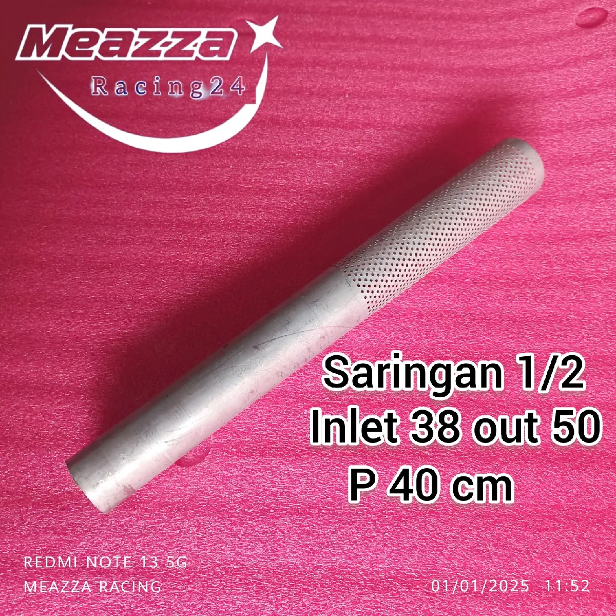Saringan Setengah Knalpot Motor Sarteng Inlet 38 Out 50 Panjang 40 cm - Cocok untuk Semua Motor Matic - Motorcycle copy crf shijiro saringan sarteng bor boran