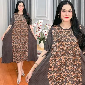 Daster Cibi Cap asifa Resleting depan Tali Samping Panjang Rayon Premium Busui  Dress Wanita Motif Kekinian