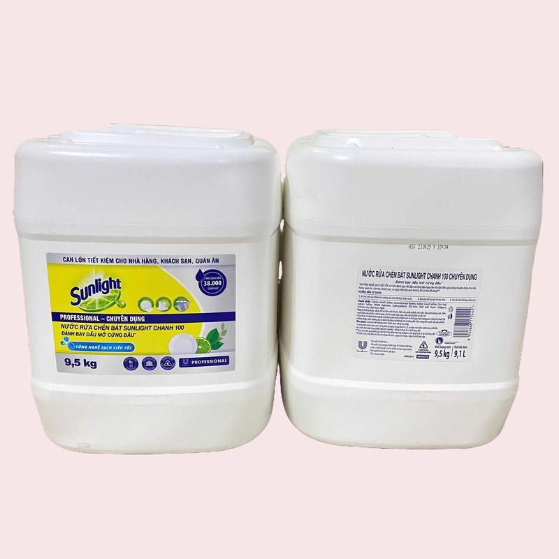  Sunlight Nước Rửa Chén Hương Chanh Can 9.5kg Siêu Tiết Kiệm Cho Nhà Hàng Khách Sạn Quán Ăn 