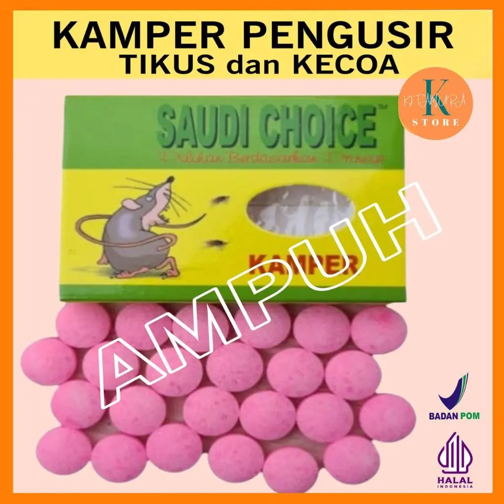 Kapur Barus Saudi Choice Kamper Pengusir Tikus Kecoa Semut Serangga Rayap Isi 24 wangi