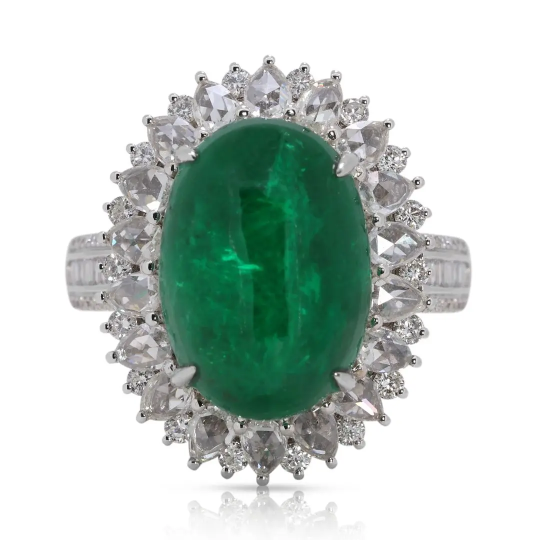 Convertible 11.36ct Emerald and Natural Diamond Pendant/Ring