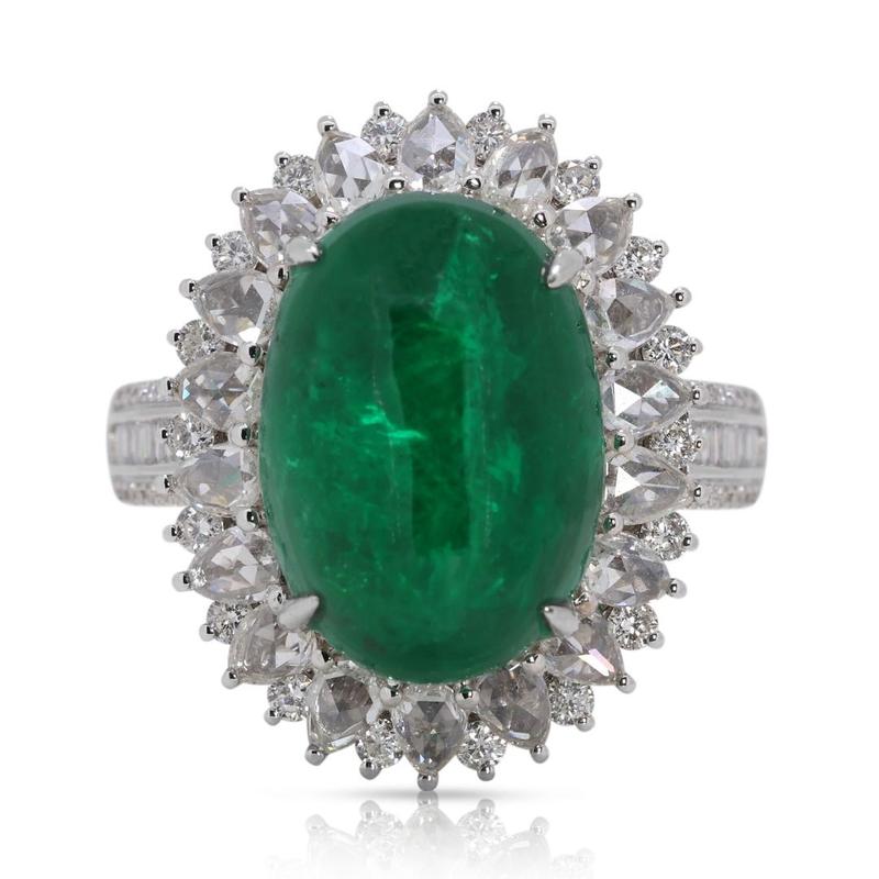 Convertible 11.36ct Emerald and Natural Diamond Pendant/Ring 0