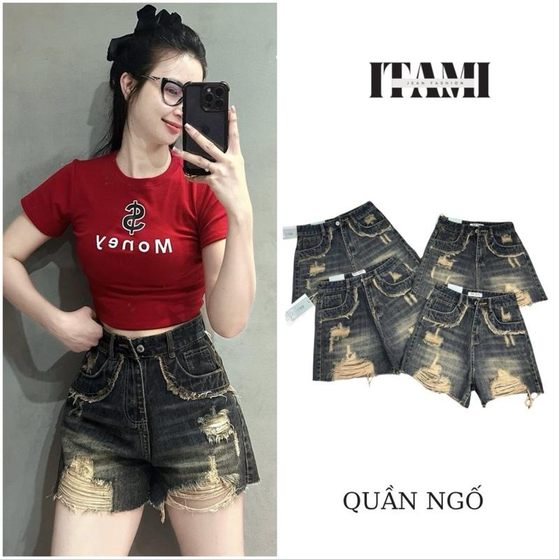 [905-906]S-2XL- QUẦN JEAN NGỐ ĐÙI LƯNG CAO  TÚI TUA RUA ,KHÔNG CO GIÃN