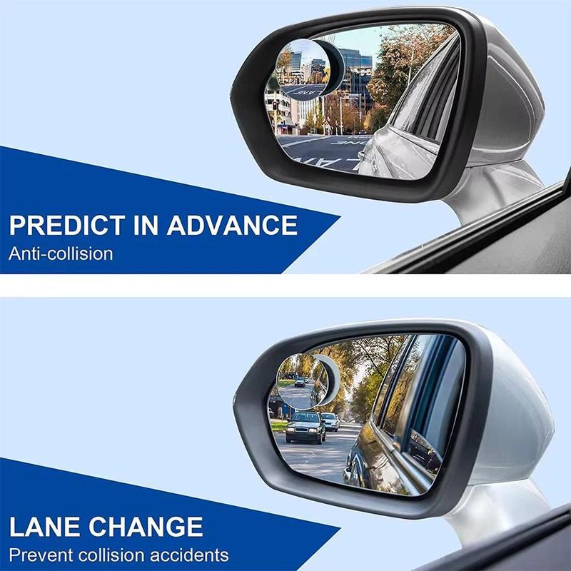 Product Introduction of 2Pcs Universal Car Blind Spot Mirror 360 Degree Adjustable Big Size Wide Angle Round Mirror Suction Cup 19