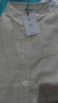 Product Review of Geela Official - Aurelia Cream Stripe Shirt (G.11615) - Kemeja Wanita from r**a 0