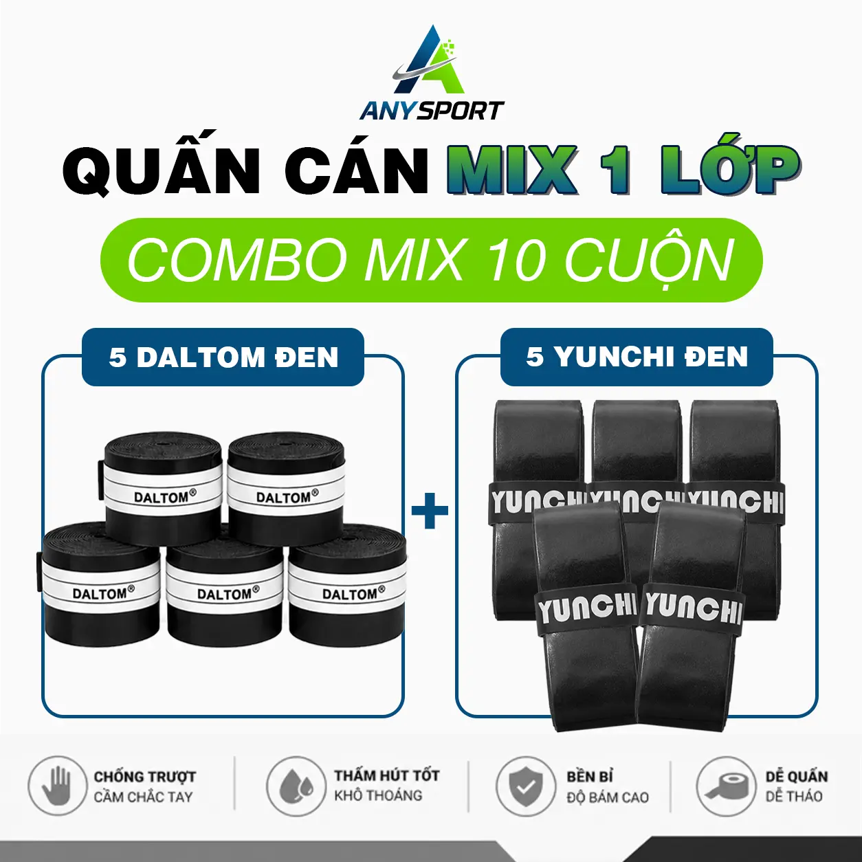 COMBO 10 ĐEN (5 DALTOM - 5 YUNCHI)