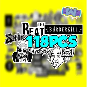 STIKER PACK SPECIAL BLACK WHITE ISI 118PCS 60CM VIRAL UNTUK HP LAPTOP HELM TUMBLER MOTOR SUDAH DICUTTING