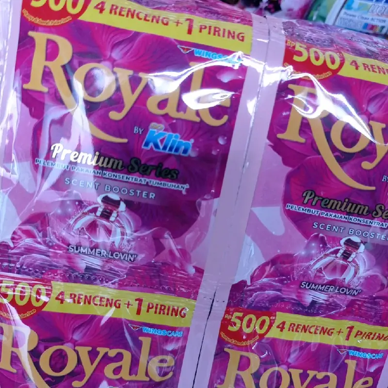 Murah Royale renceng 72 sachet 13ml,  pewangi pakaian konsentrat 4