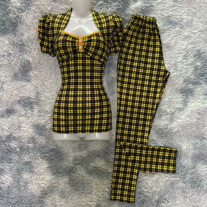 Mã 18 bộ thun mặc nhà cổ nữ hoàng tay dún rút có nơ quần dài ống ôm chất vải thun aty tơ size 12345