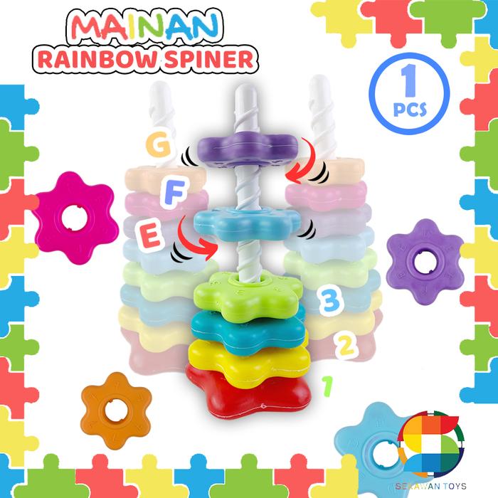 Gambar Mainan Edukasi Donat Putar /  Mainan Susun Cincin untuk Balita AR79 dari SUPPLIER MAINAN ANAK MURAH Kota Surabaya Tokopedia