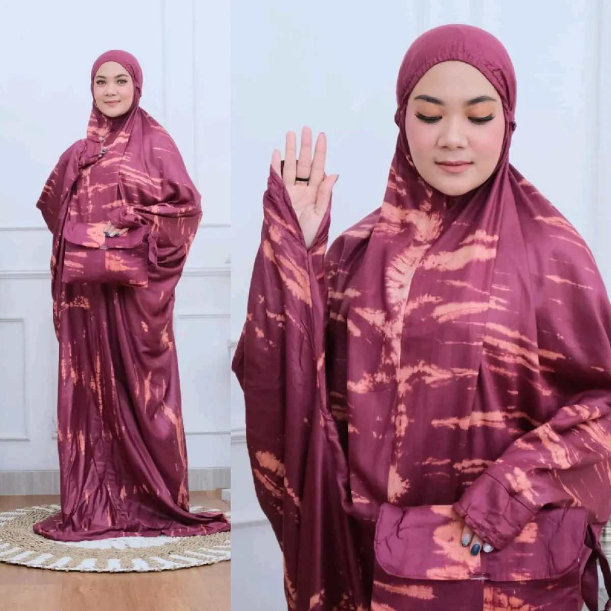 [HeelaCollection11] Mukena Terusan Rayon Dewasa Malika Tiy Dye Jumbo