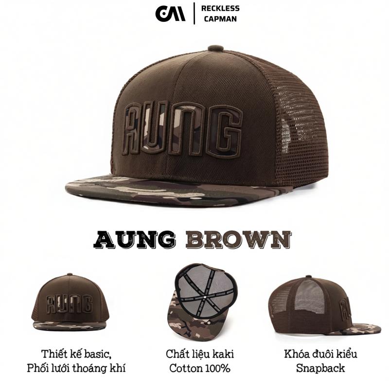  RECKLESS CAPMAN Mũ Snapback Aung Brown Camo Wash Vải Kaki Freesize Cho Nam Nữ Nón Lưỡi Trai Phong Cách Hiphop CM200 Hat Vải Đen Xám 