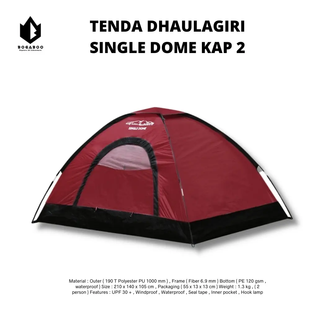 BISA COD Tenda Dhaulagiri Single Dome - Single Dome Tent Kapasitas 2 Orang Single Layer - Tenda Camping - Tenda hiking