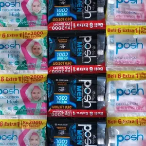 [PAKET 14 SACHET]Pencerah Bau Ketiak POSH DEO-LOTION Whitening Men Hijab 11gr Pria Wanita Deodorant Kering