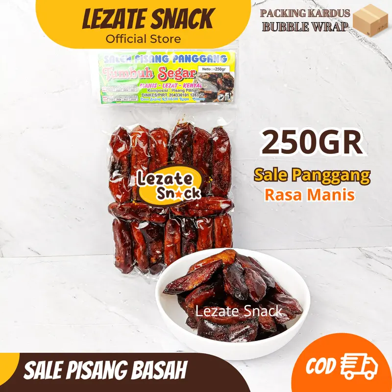Sale Pisang Basah Manis 250gr Legit Murah /Sale Pisang Panggang Oven Manis Khas Lampung Tipis Keripik Pisang Jari 2