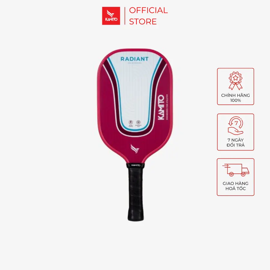 Vợt Pickleball Kamito Radiant Nam Nữ Người Mới Chơi Vợt Carbon Fiber 16mm Dễ Kiểm Soát