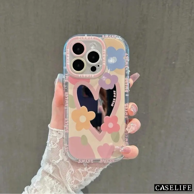 Caselife Mirror 3D Lovely Casing Iphone 11 12 13 14 15 Pro Max Plus Softcase 1
