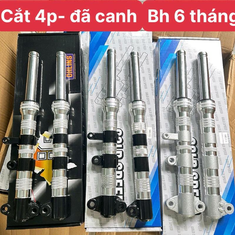 Phuộc Phay CNC Cắt Ty 4Phân Cho Sirius 110 Xe Thắng Đĩa Vỏ Nhôm Chất Lượng màu bạc & Đen Phụ Tùng Trang Trí Xe Máy