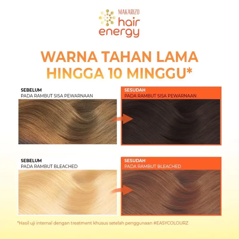 ￼Makarizo Hair Energy Easy Colour 26 mL - Natural Black Light Brown - Hair Color - Pewarna Rambut Cat penghilang uban 7