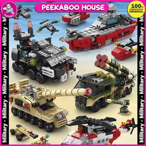 Peekaboo Mainan Balok Susun Militer Nano Block DIY 3D Mini Toys Bricks Military Hadiah Anak Laki