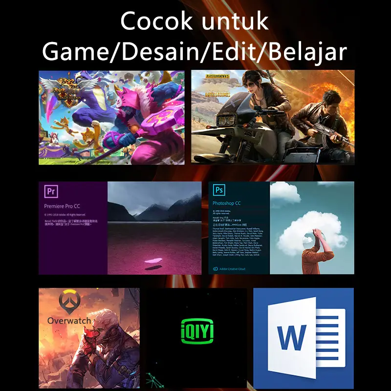 AMOLI  Laptop Gaming Murah Layar HD 15,6 Inci Intel Celeron N4000 8GB+256GB Win11 Tipis dan Ringan Desain Grafis Quad Core Quad Thread Profesional Masa Pakai Baterai Tinggi/Editor Garansi Satu Tahun Komputer Battery Keyboard Led 2