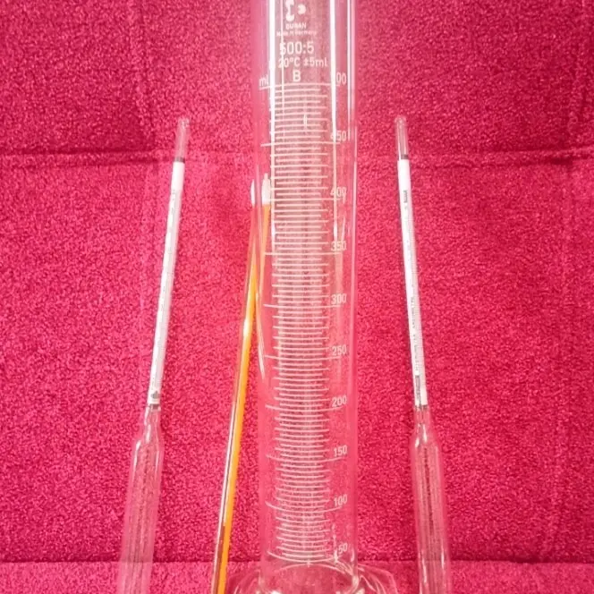 Set 4 Hydrometer Bensin Solar, Thermometer dan Gelar Ukur Duran 500 ml 3