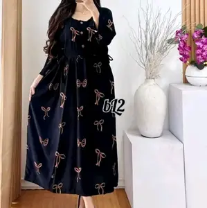 wanita daster pita chibi cantik terbaru jumbo bahan rayon premium ld 120 tali samping Dress Kancing Wanita Bumil Dewasa Hitam Busui Tidur Menyusui