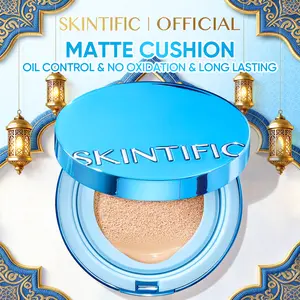 【New】SKINTIFIC Velvet Matte Cushion 4g/11g  Poreless Full Coverage Foundation BB CC Cushion | Oil Control, Waterproof, Sweatproof, Flawless Makeup Bedak Padat untuk Kulit Berminyak & Kering Wajah