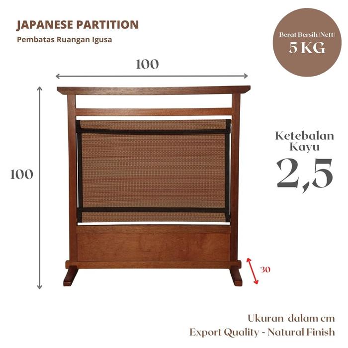 Gambar TSUITATE IGUSA Partisi Pembatas Ruangan Panel Room Divider Kayu Sekat Sketsel - 1 Panel dari Tatami Indonesia Kab. Sidoarjo 5 Tokopedia
