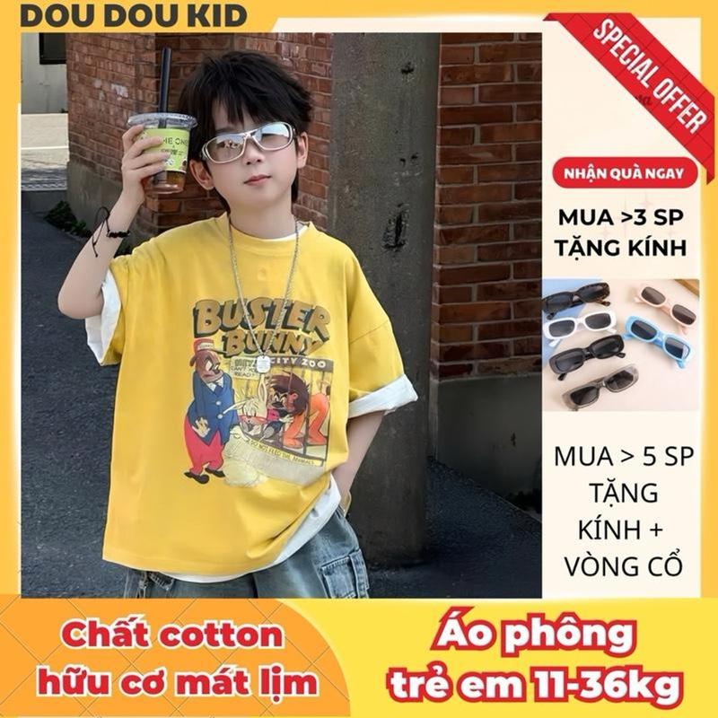 [KO BAO GÔM ÁO TRẮNG TROG] AP49,AP50 BUSTER Áo phông Trẻ Em 11-36kg,Chất Cotton Hữu Cơ Mát Lịm