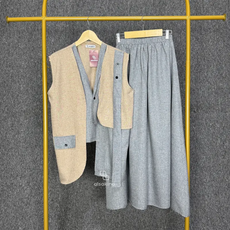 Zalina One Set Rok - Setelan Wanita - Setelan Kekinian - Setelan Rok Wanita - One Set Wanita Kekinian 3