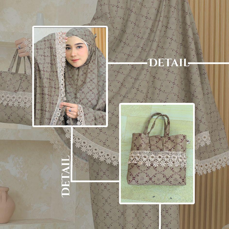 Mukena Wanita 2 in 1 Katun Premium Motif Mewah Renda Cantik dengan Desain Elegan dan Nyaman untuk Penggunaan Sehari-hari Mukenah Jumbo Dewasa Travel