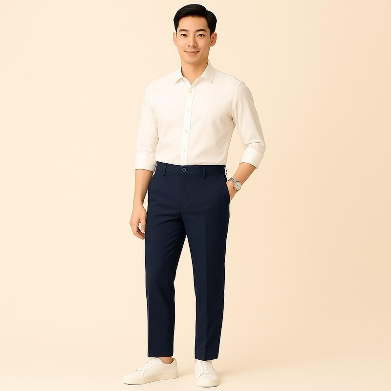 Quần Âu Nam T93-Fashion Co Giãn 2 Chiều Chống Xù Tăng Chiều Cao 5cm Kiểu Dáng Ống Đứng Thời Trang Hàn Quốc Màu Đen Kem Ghi Sáng Xanh Than