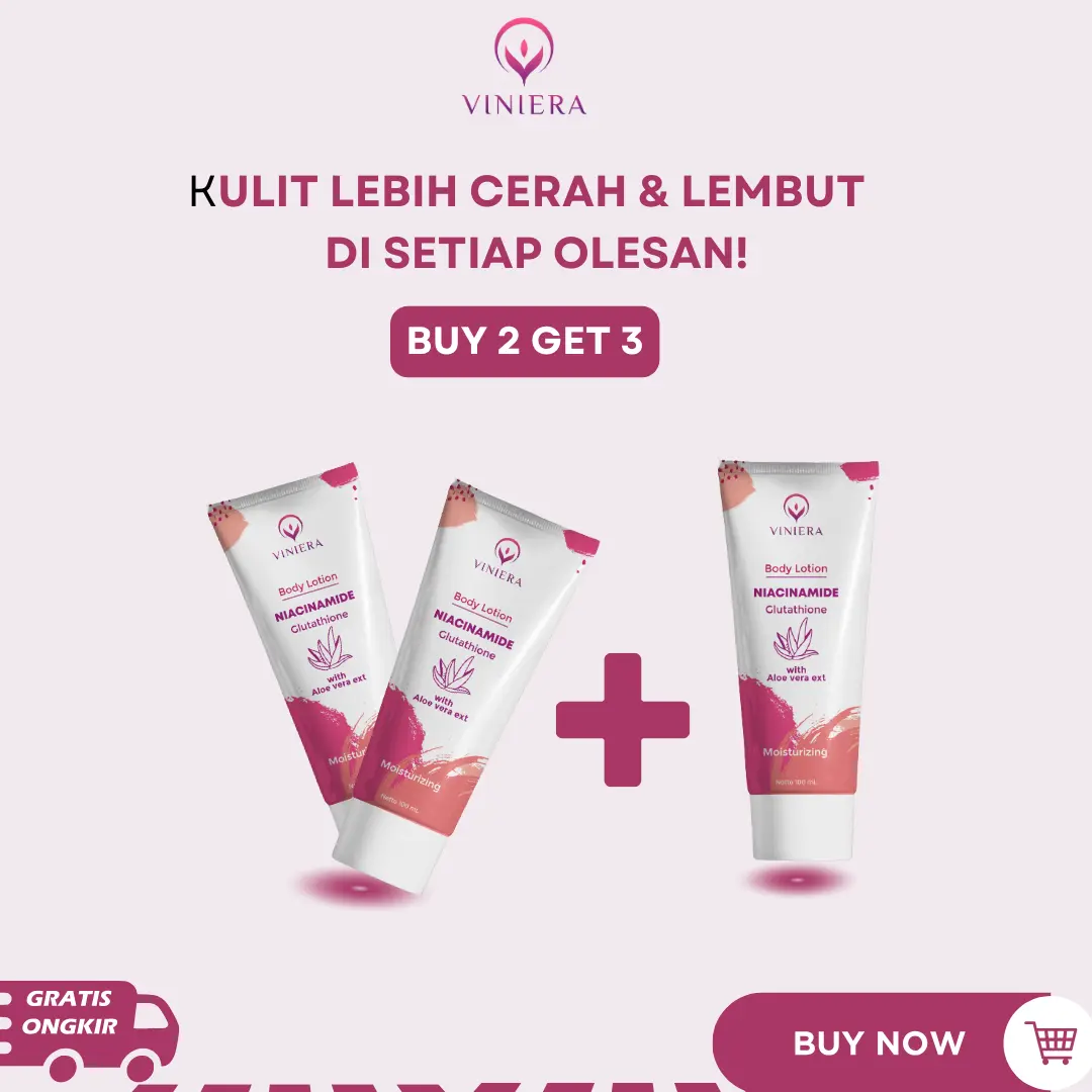 VINIERA Body Lotion with Niacinamide 3 PCS Hand Pencerah Tubuh Tangan Kaki melembapkan tone up whitening uv filter menghilangkan belang