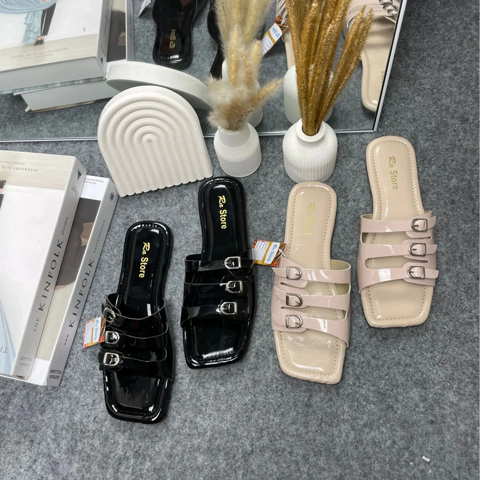 Sandal Platform Wanita Korean Style Empuk Anti Slip Terbaru Kekinian 2024