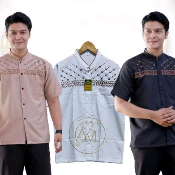 Harga Satu Paket Lebih Murah / Harga 3 Baju Koko pria lengan pendek bordir jasuke kekinian / Beli 3 Harga lebih murah / fashion muslim Katun Dewasa Formal Panjang 5